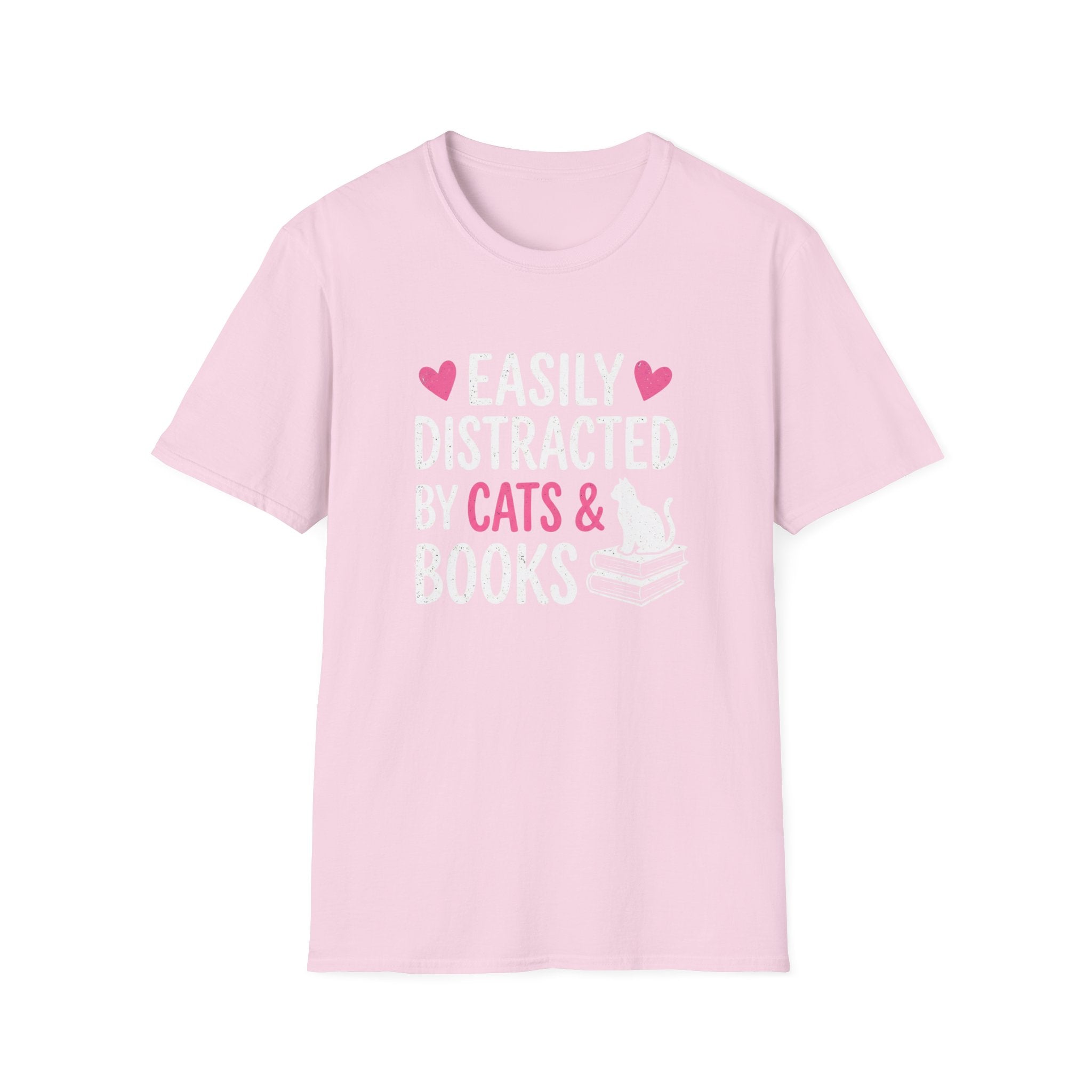 Easily Distracted By Cats And Books T-Shirt