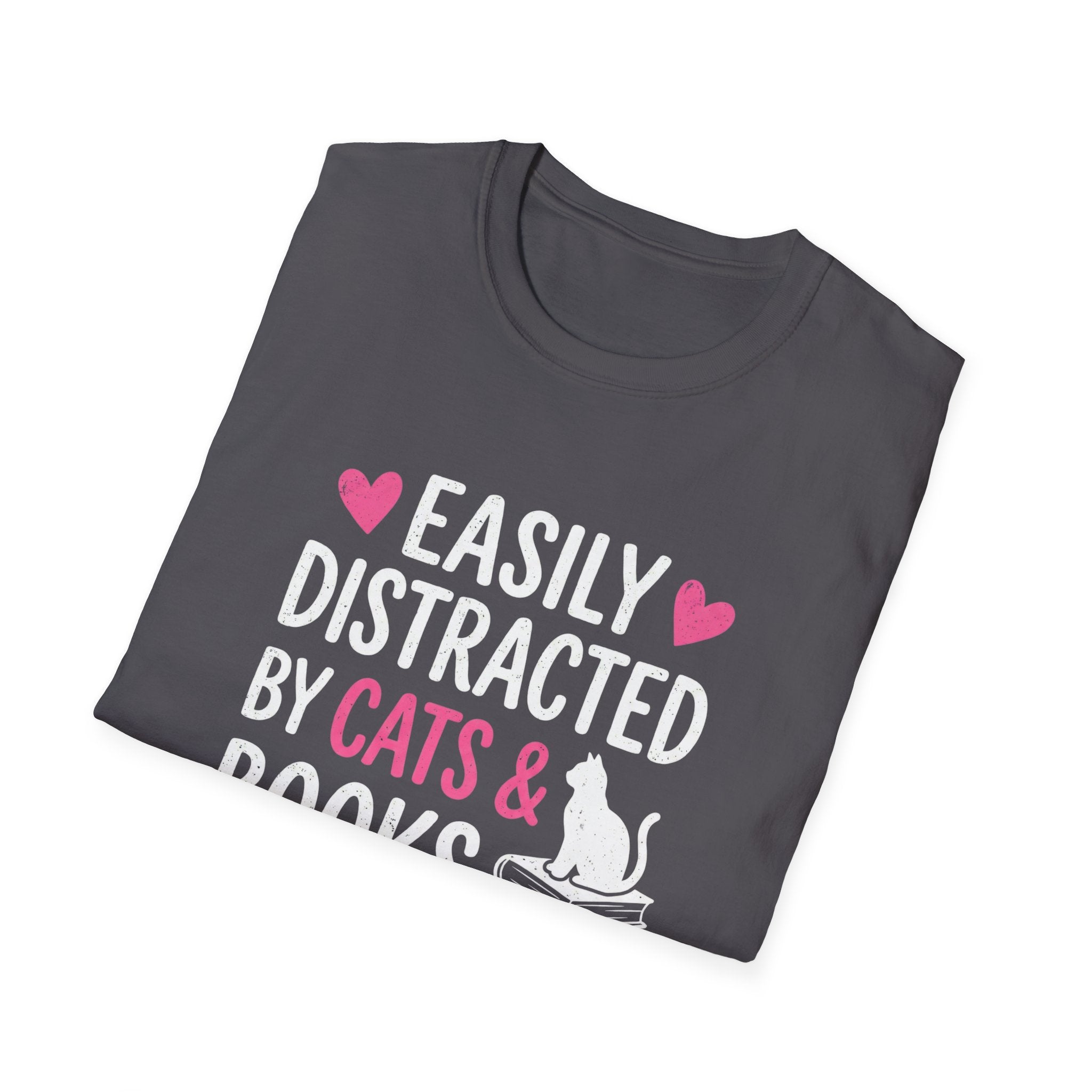 Easily Distracted By Cats And Books T-Shirt