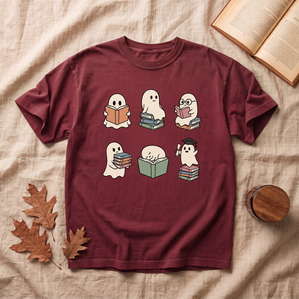 Copy of Cute Ghosts Reading T-Shirt
