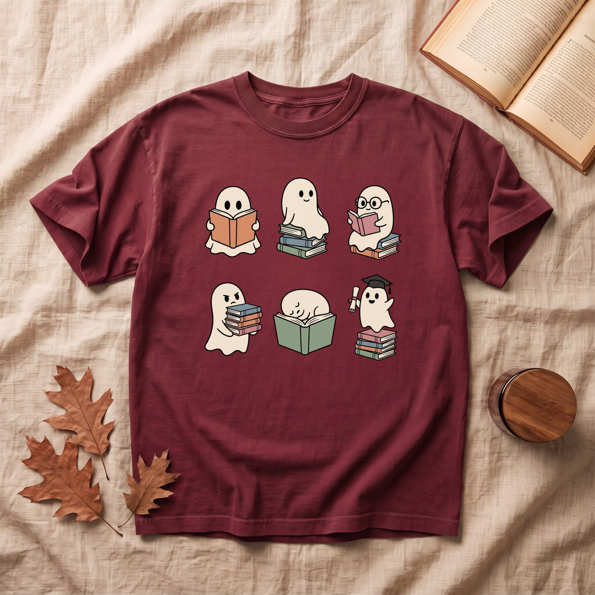 Copy of Cute Ghosts Reading T-Shirt