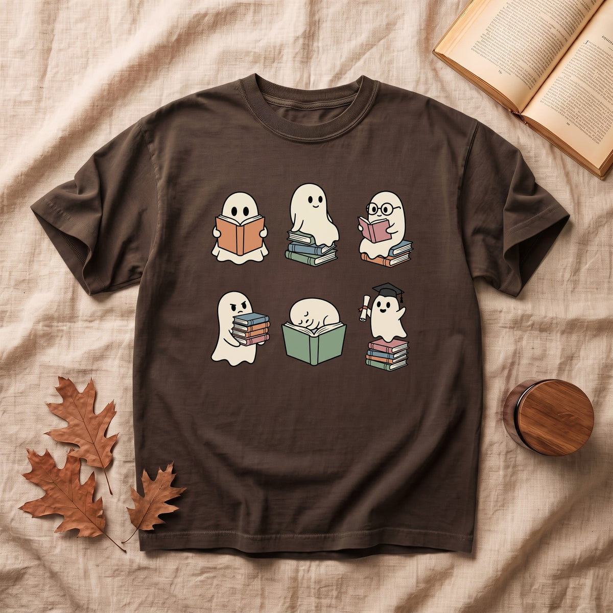 Copy of Cute Ghosts Reading T-Shirt
