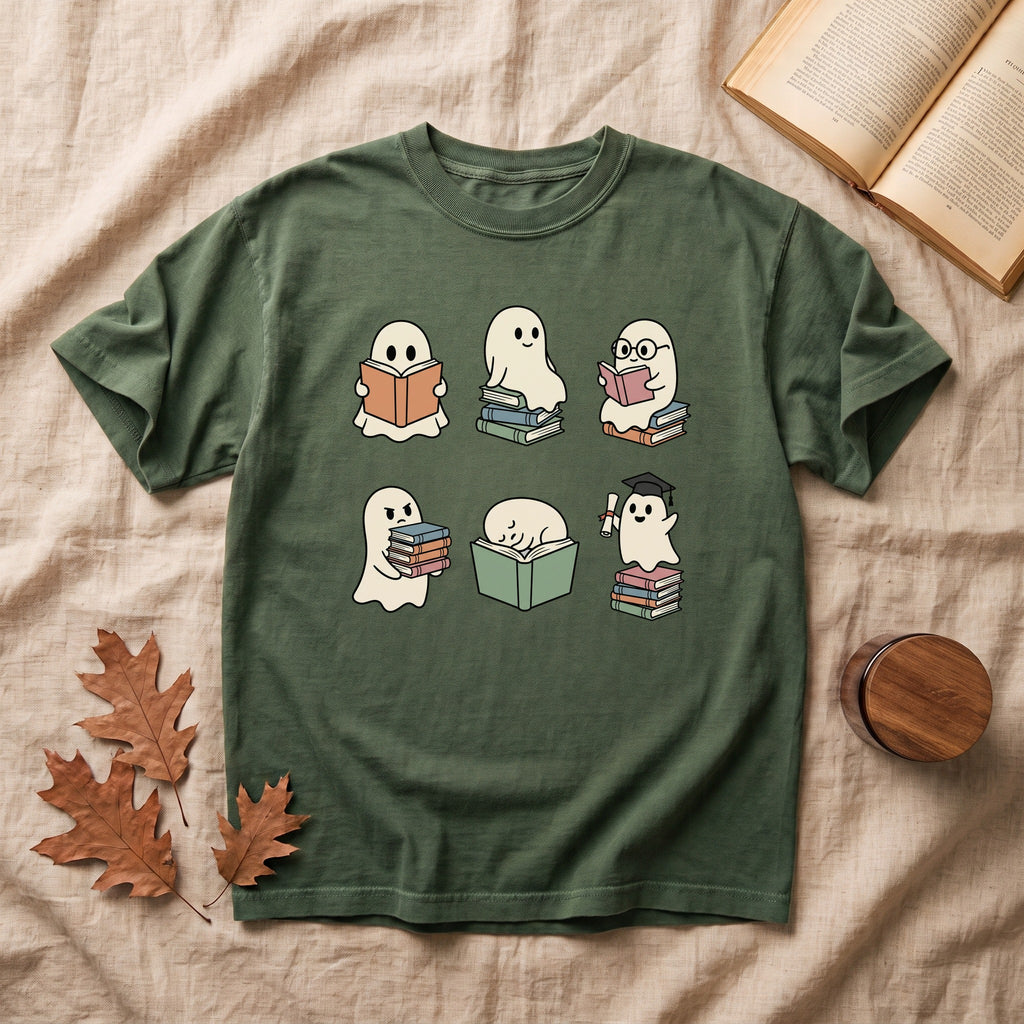 Copy of Cute Ghosts Reading T-Shirt