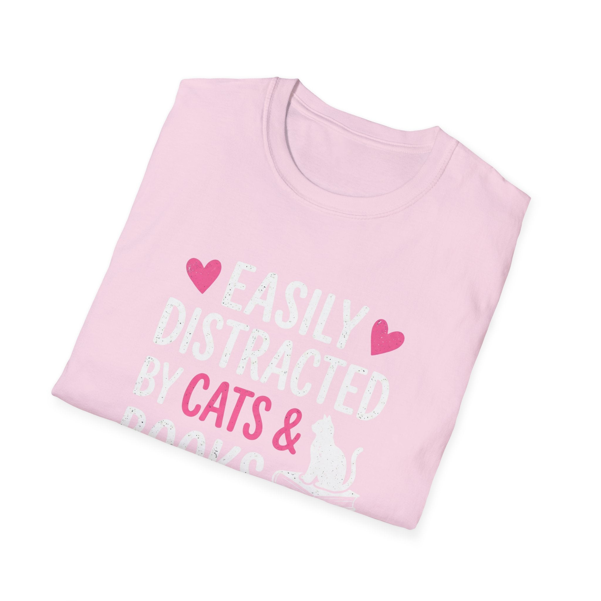 Easily Distracted By Cats And Books T-Shirt