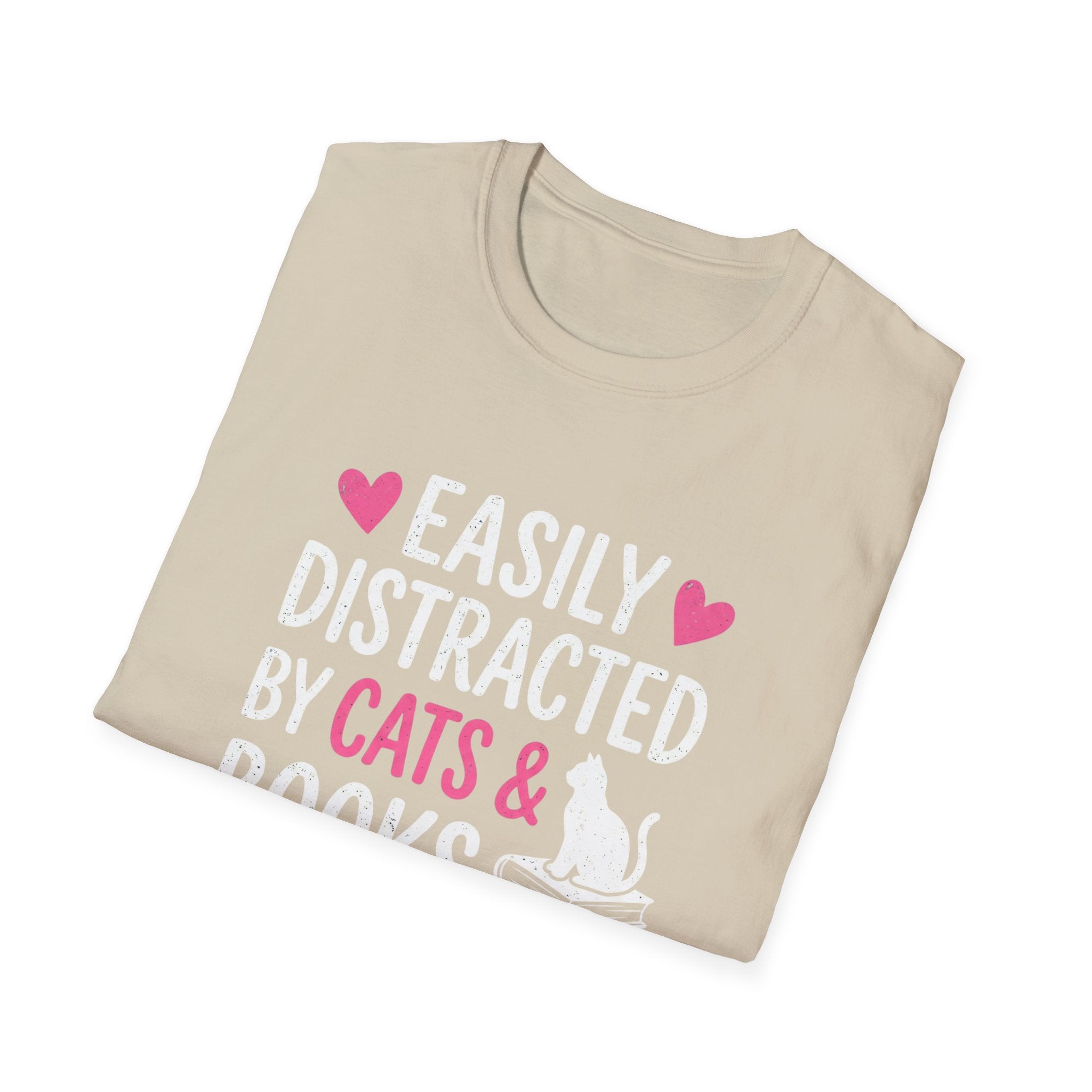 Easily Distracted By Cats And Books T-Shirt