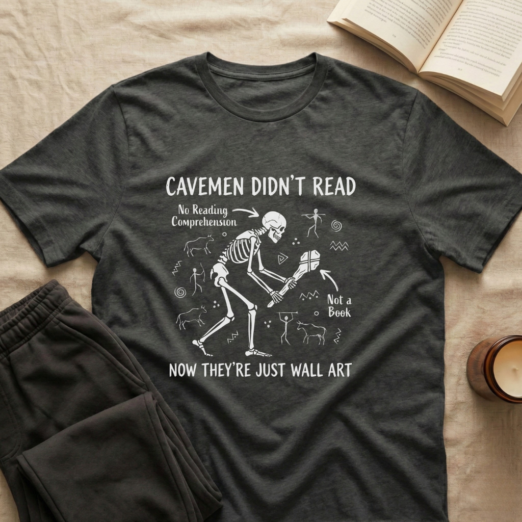 Cavemen Didn't Read T-Shirt