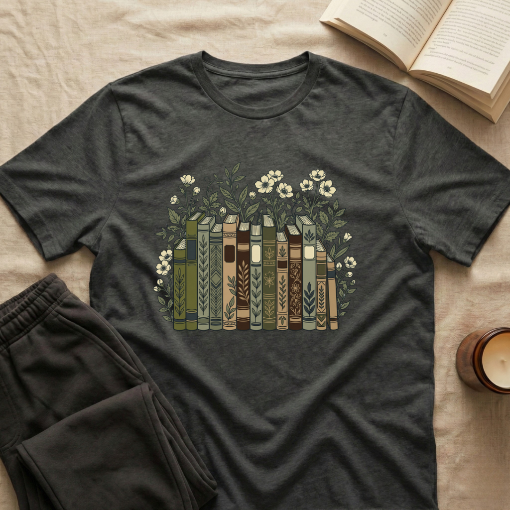 Floral Books T-Shirt