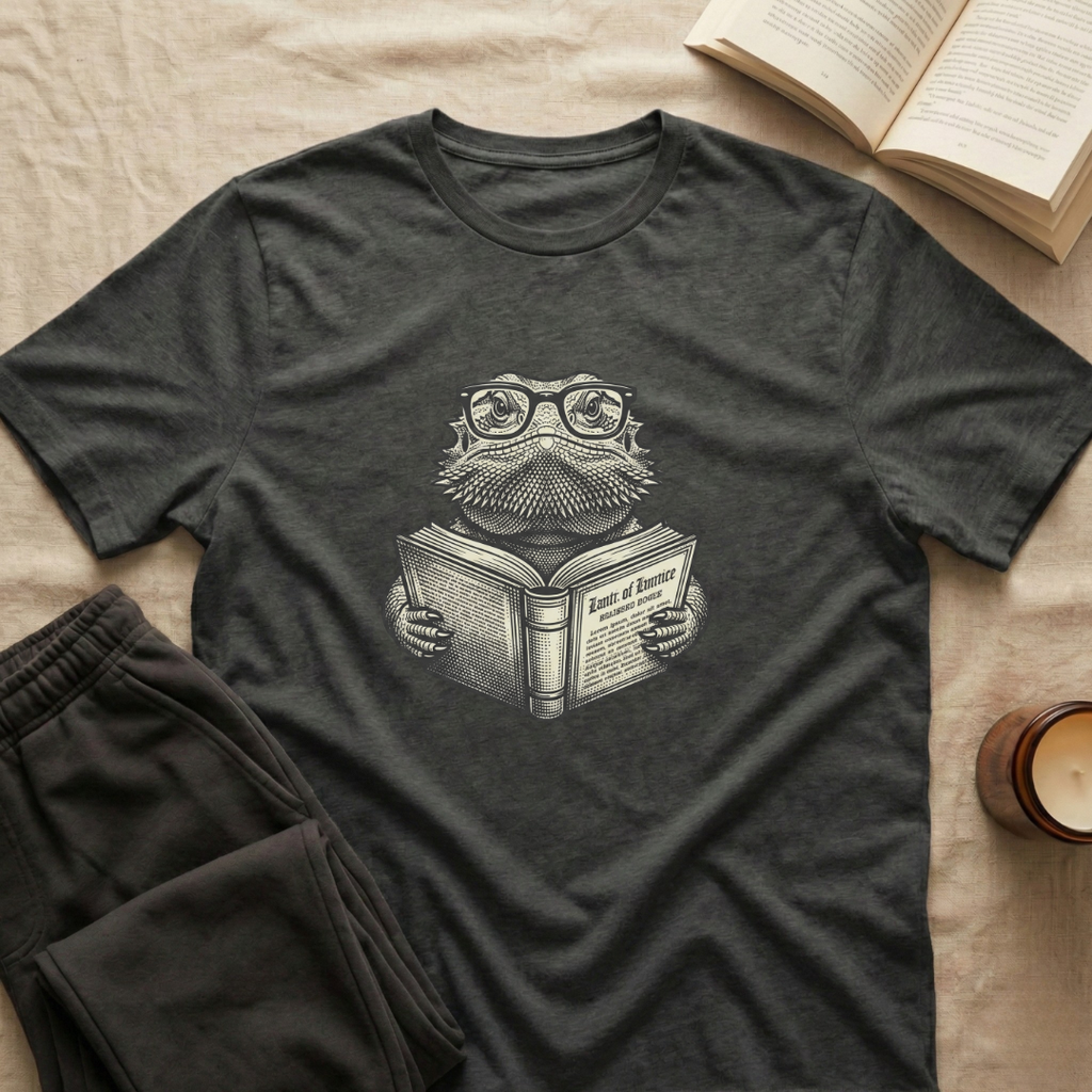 Bearded Dragon Reading T-Shirt
