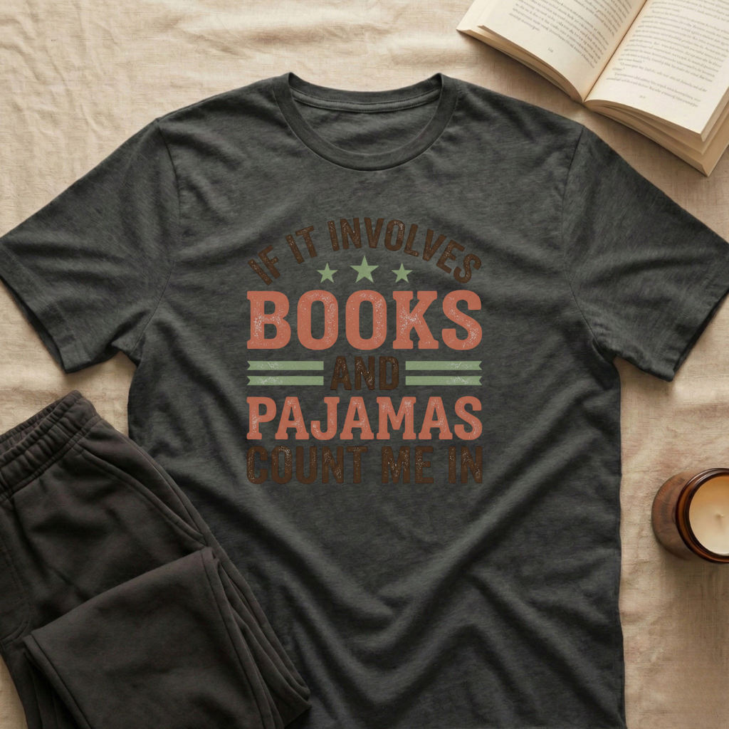 If It Involves Books And Pajamas Count Me In T-Shirt