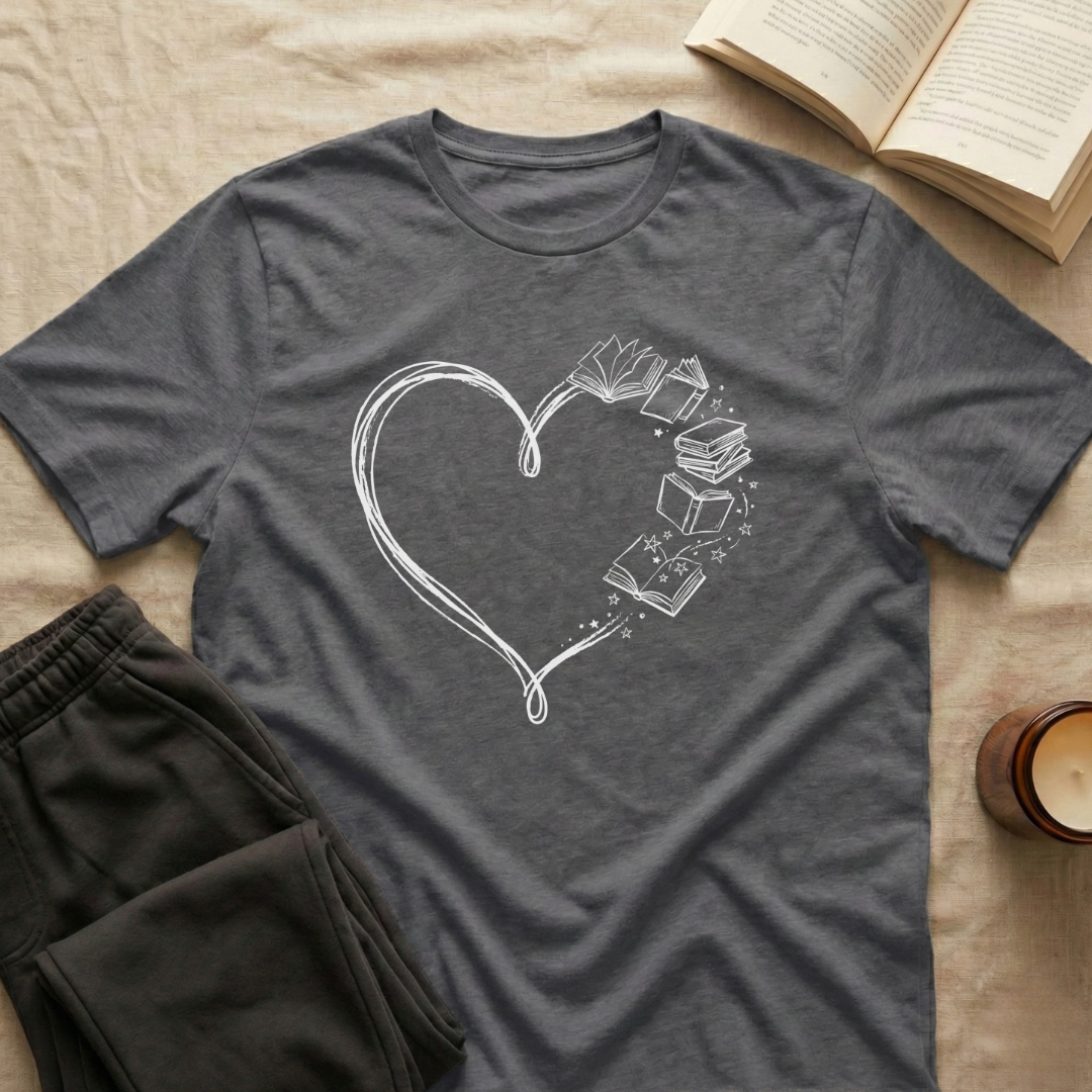 Heart Line Book T-Shirt