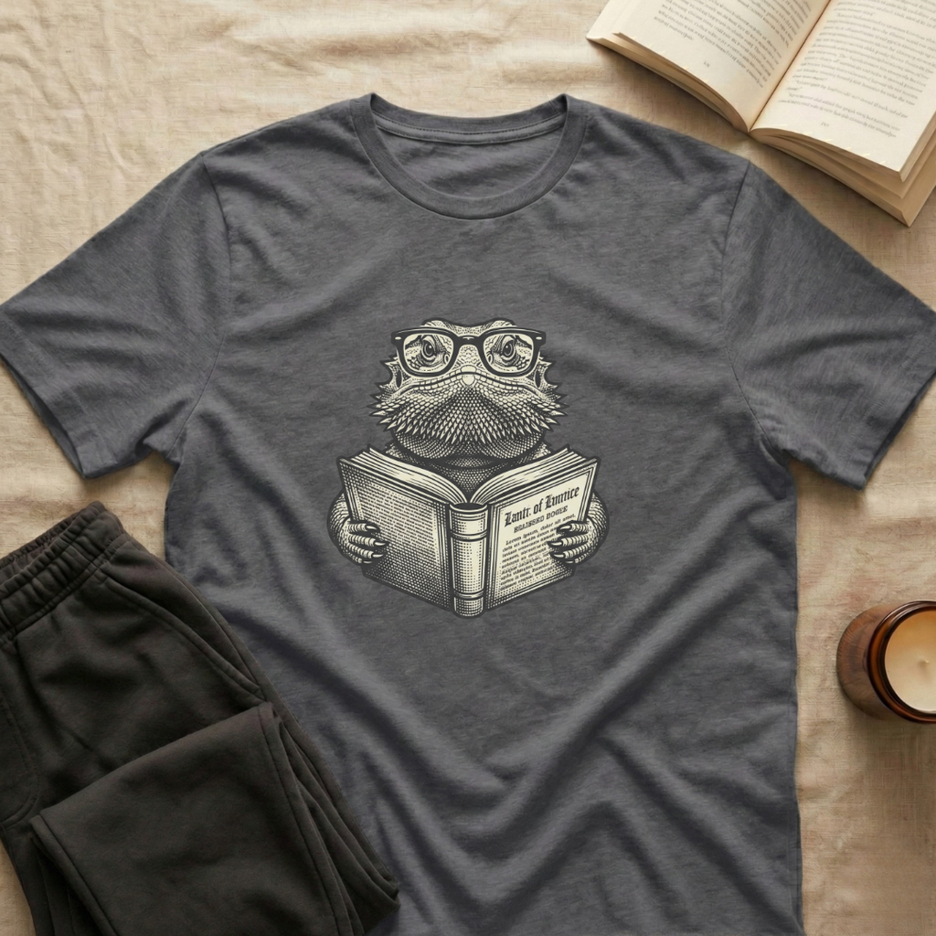 Bearded Dragon Reading T-Shirt