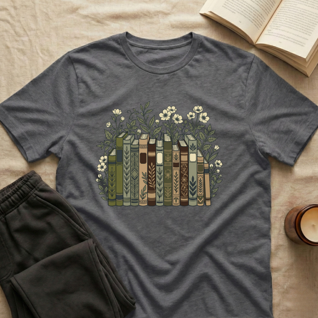 Floral Books T-Shirt