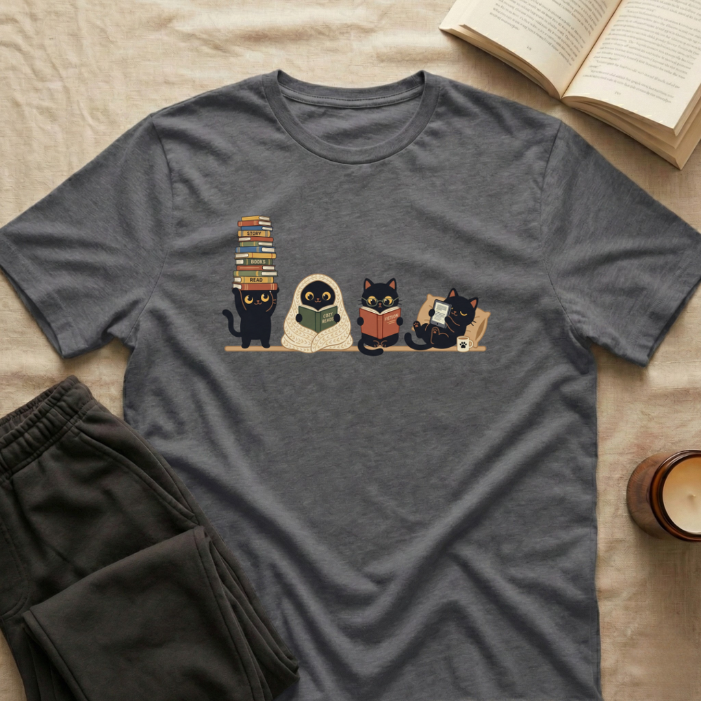Cute Cats Reading T-Shirt