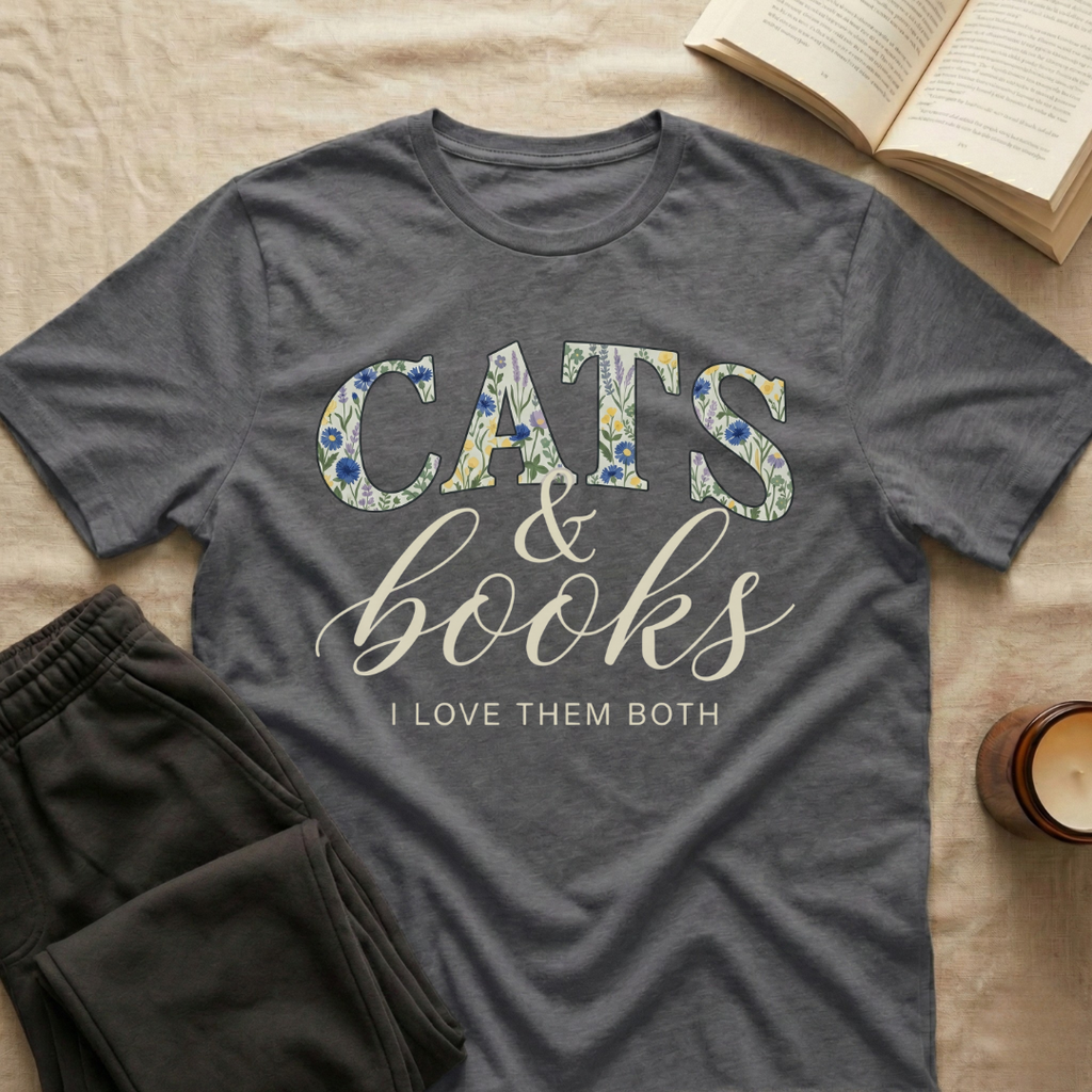Cats And Books T-Shirt