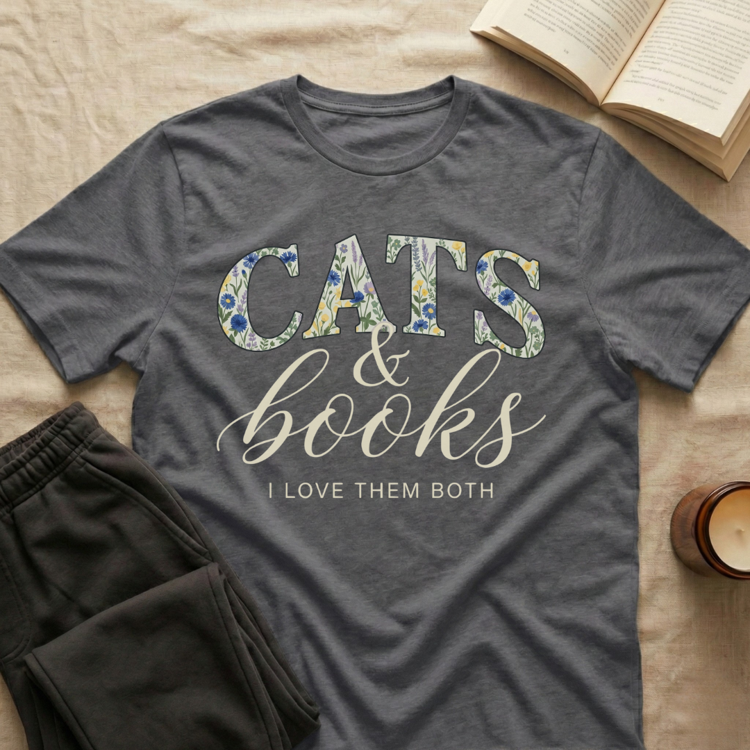 Cats And Books T-Shirt