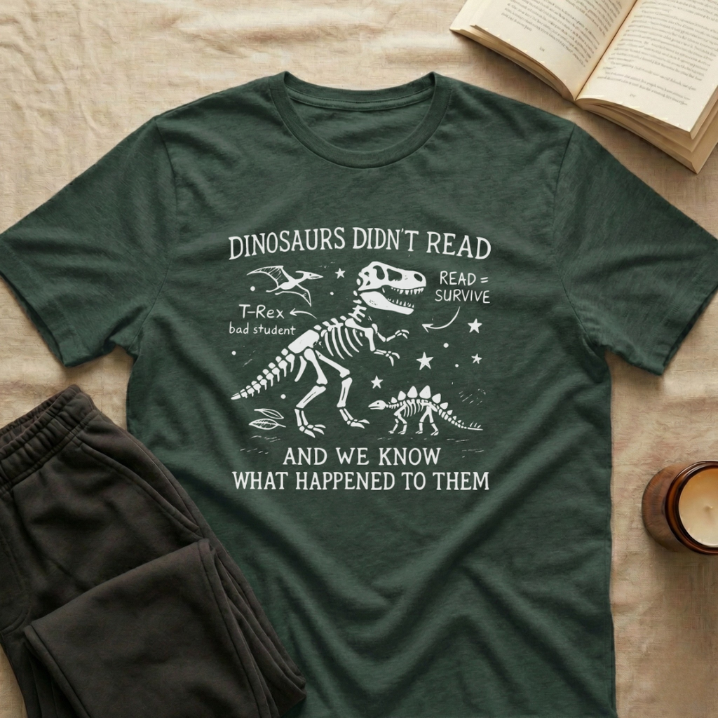 Dinosaurs Didn't Read T-Shirt