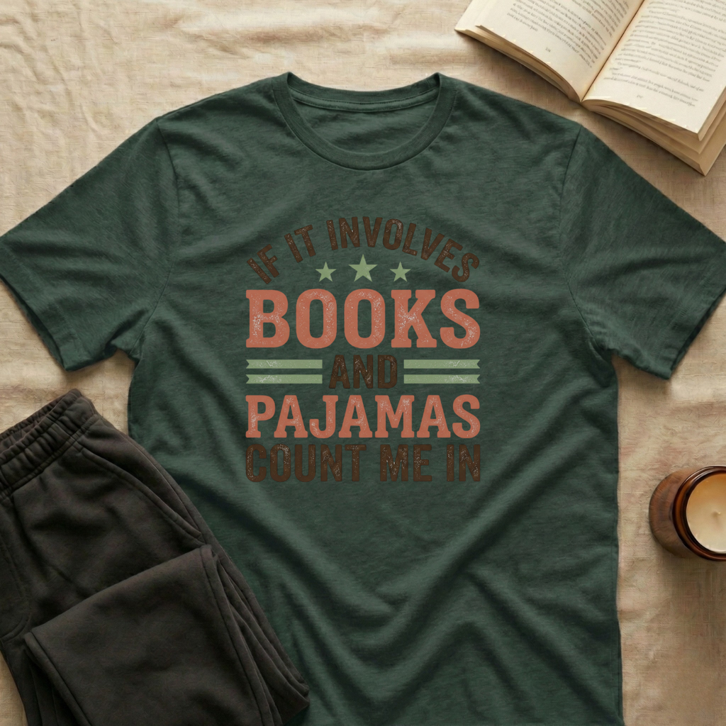 If It Involves Books And Pajamas Count Me In T-Shirt