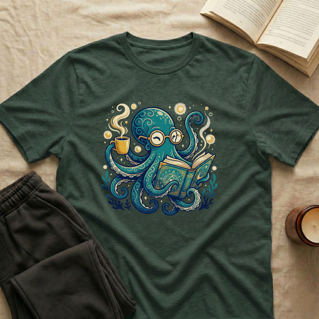 Octopus Reading T-Shirt