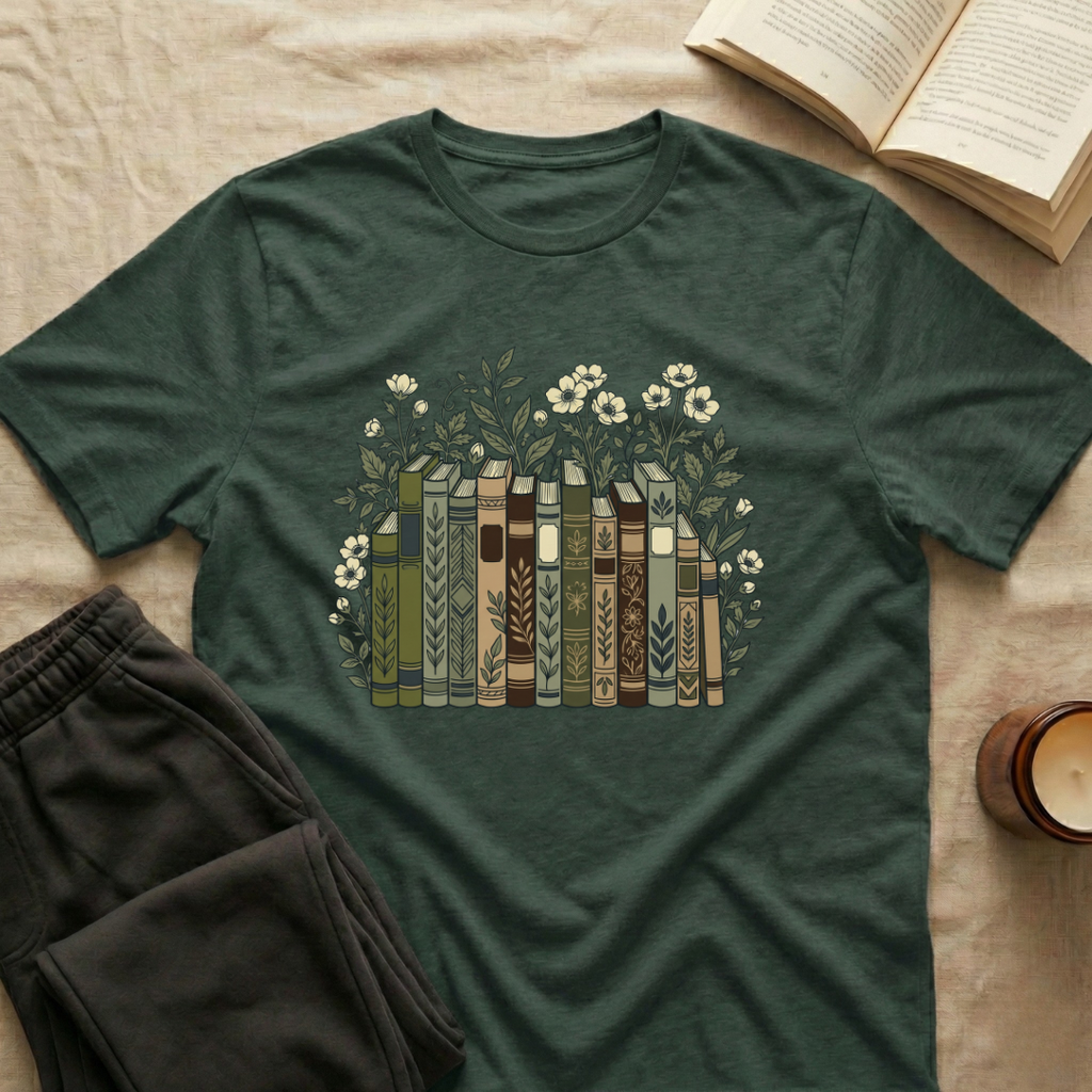 Floral Books T-Shirt