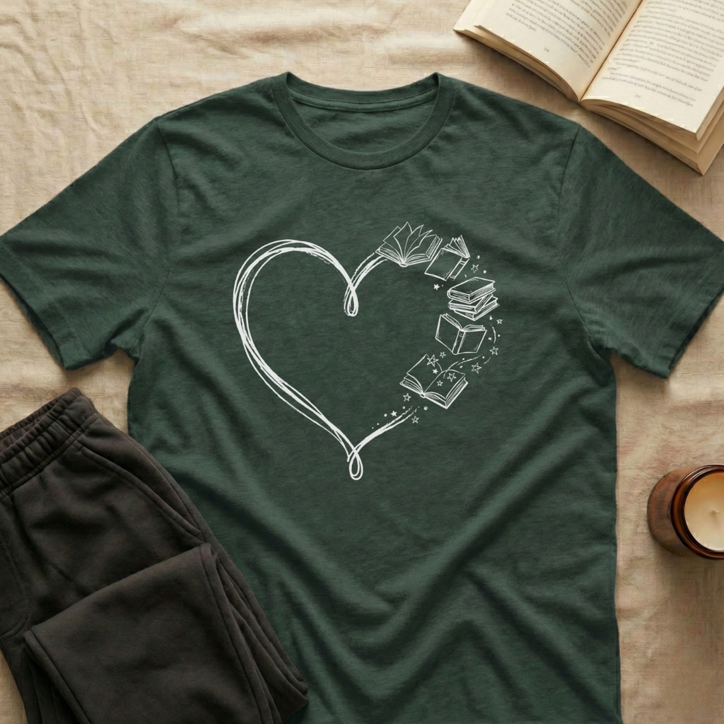 Heart Line Book T-Shirt