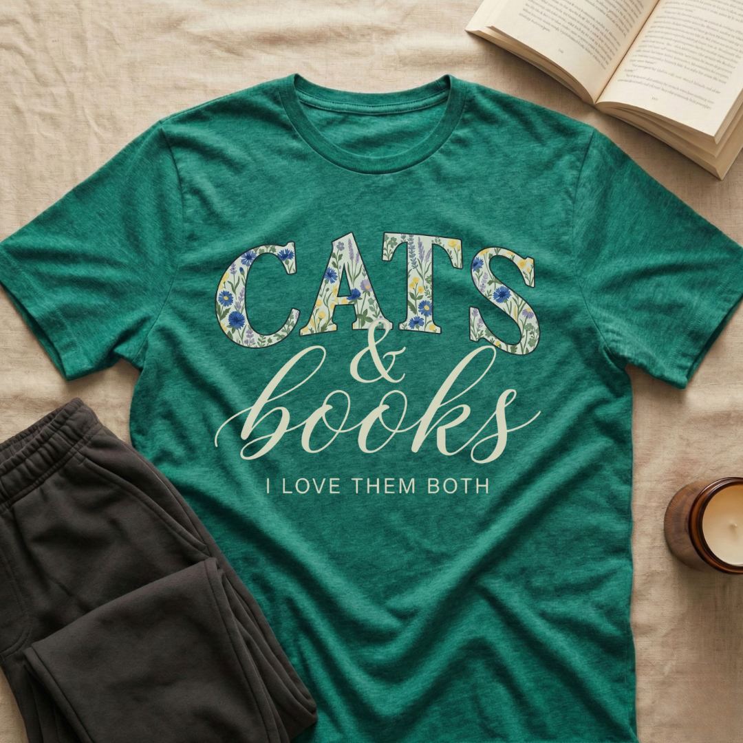 Cats And Books T-Shirt