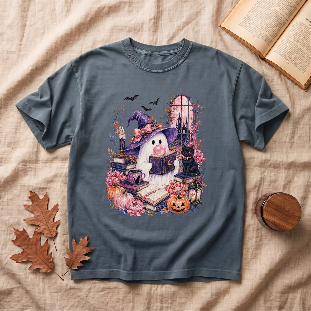 Vintage Pink Ghost Halloween T-shirt