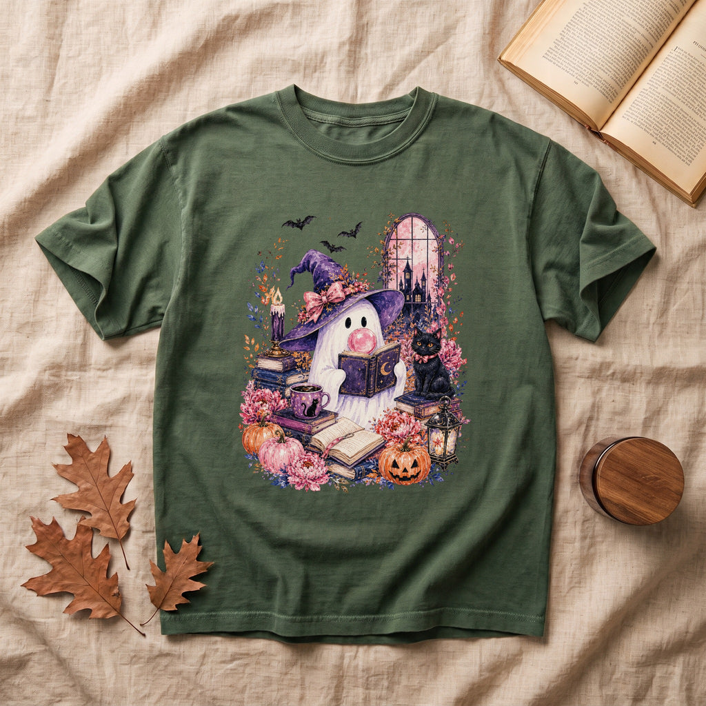 Vintage Pink Ghost Halloween T-shirt
