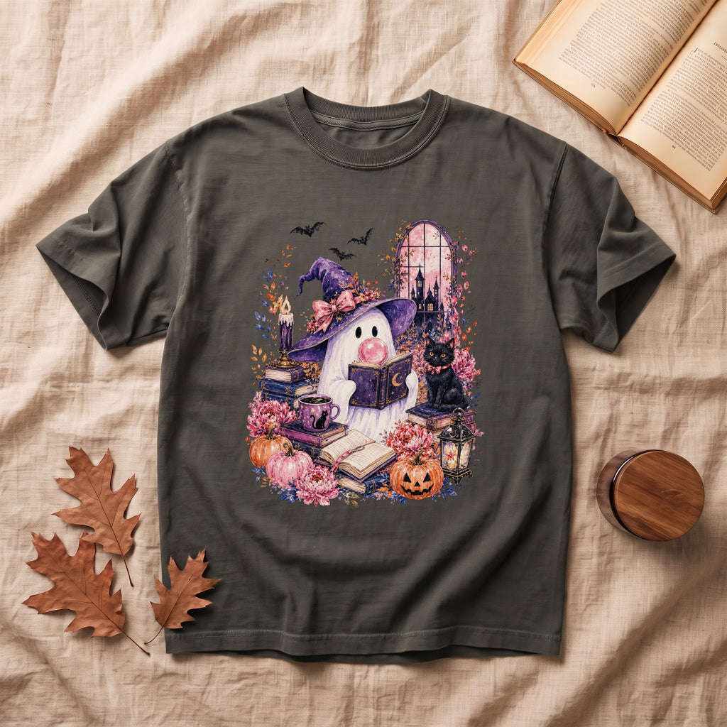 Vintage Pink Ghost Halloween T-shirt