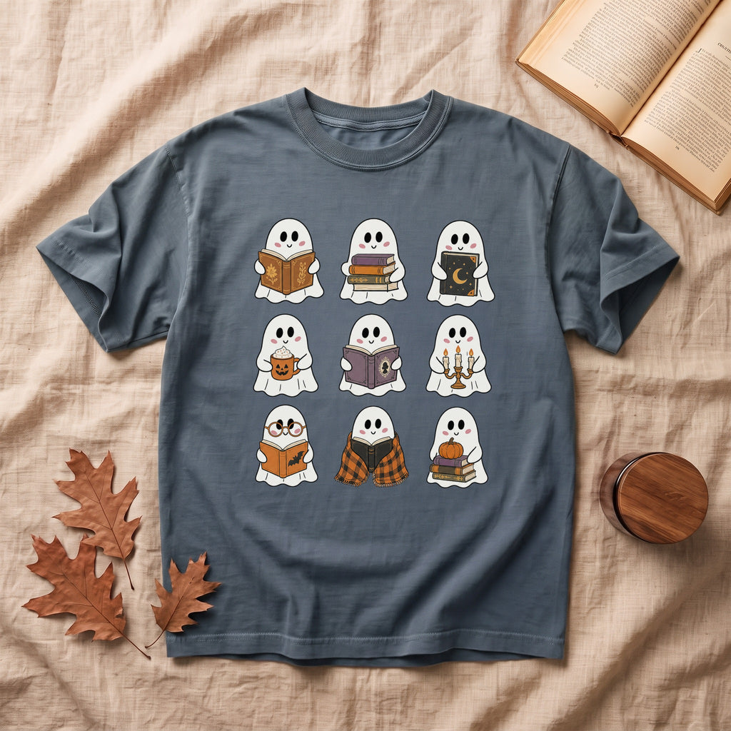 Cute Ghosts Reading Halloween T-shirt