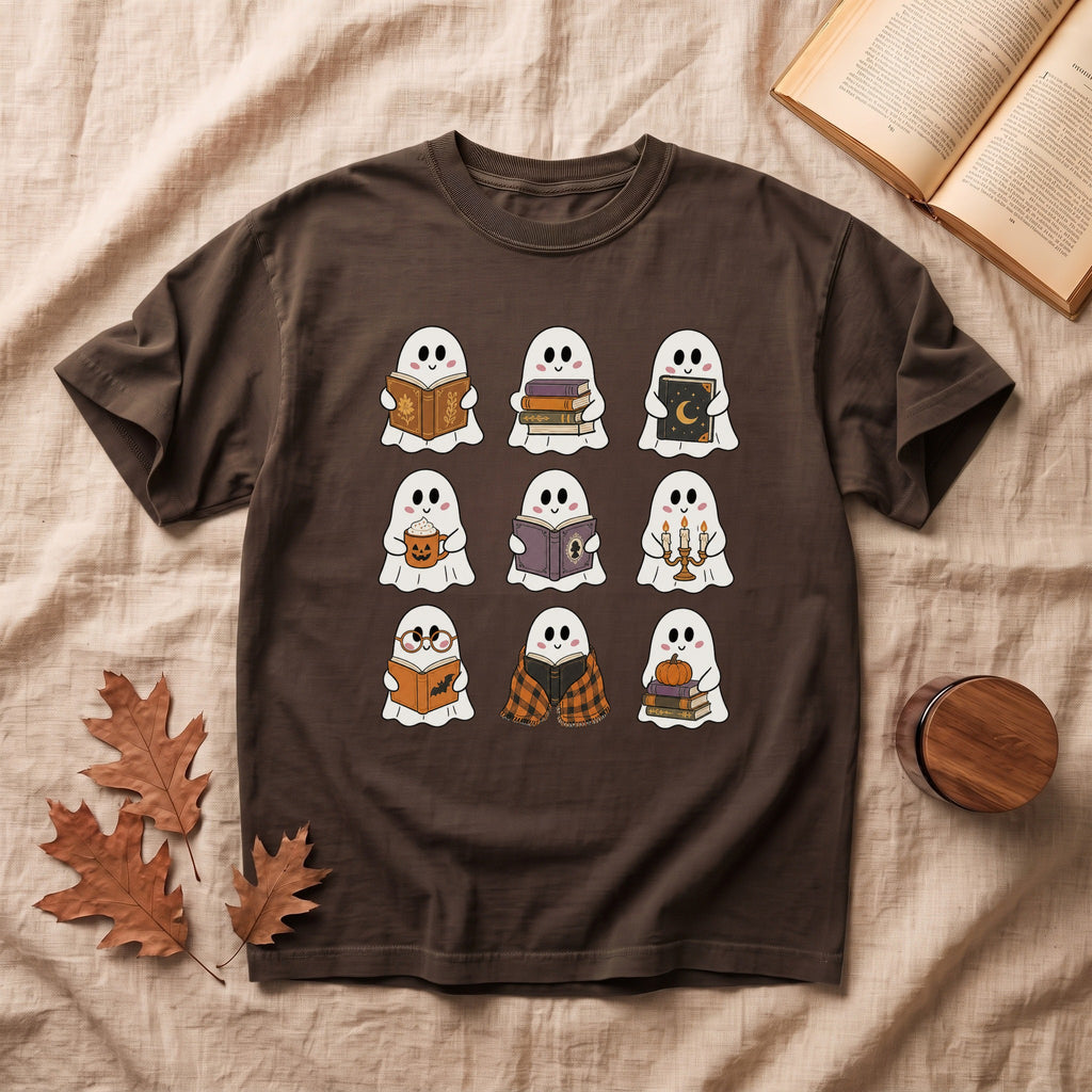 Cute Ghosts Reading Halloween T-shirt
