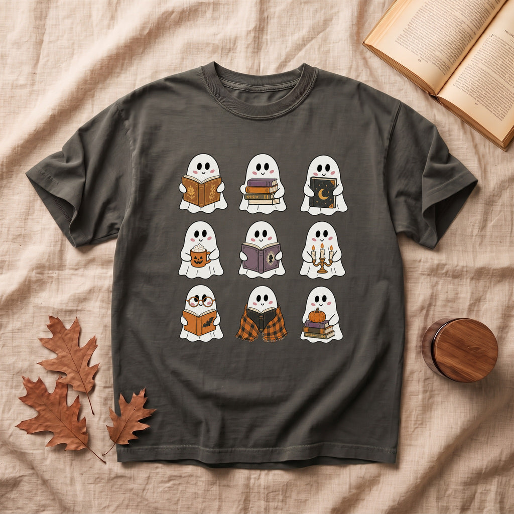 Cute Ghosts Reading Halloween T-shirt