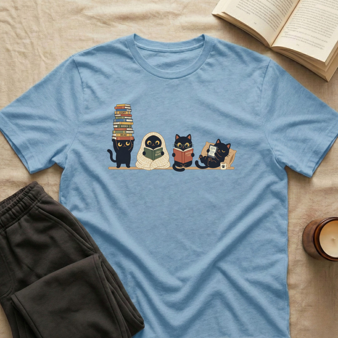 Cute Cats Reading T-Shirt