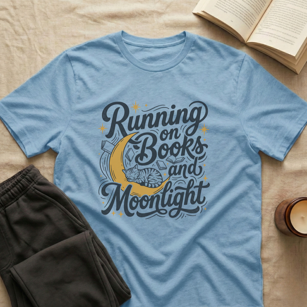 Running On Books And Moonlight T-Shirt