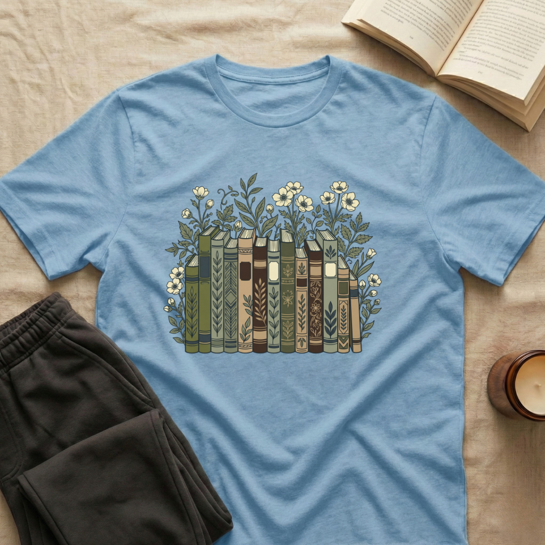 Floral Books T-Shirt