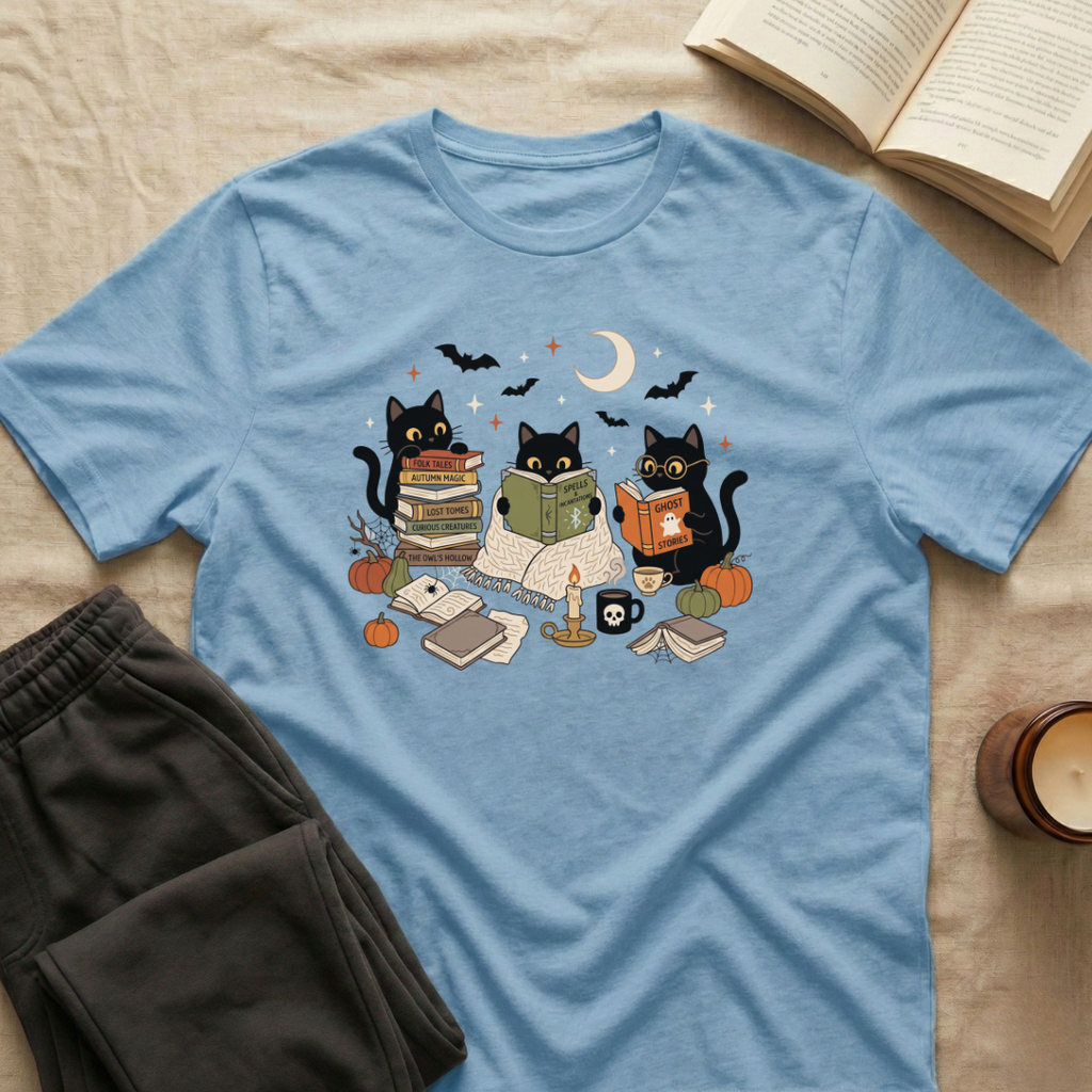Cute Cats Reading Fall T-Shirt