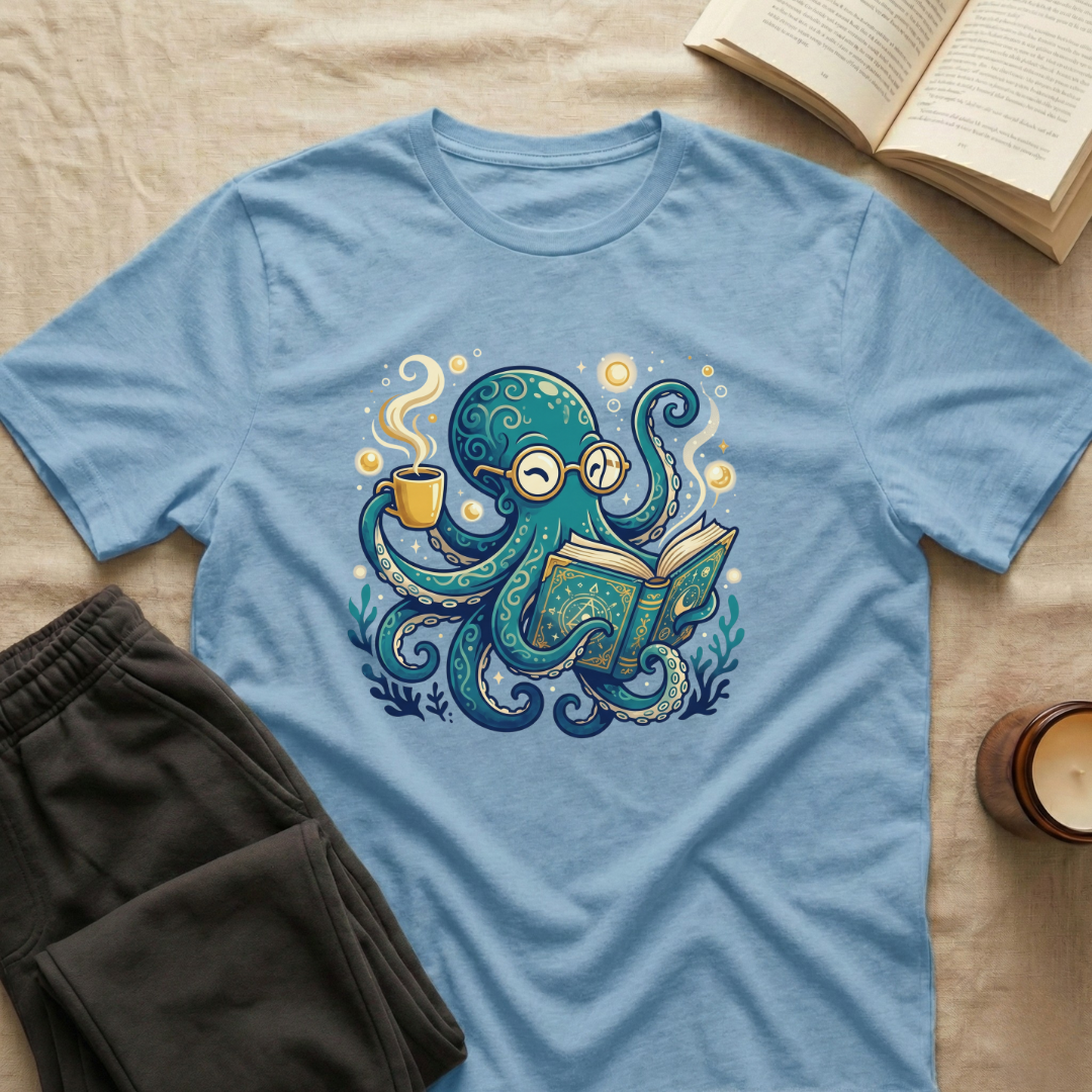 Octopus Reading T-Shirt