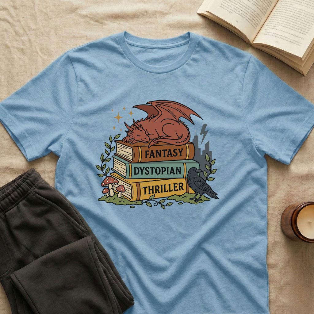 Dragon Sleeping On Books T-Shirt