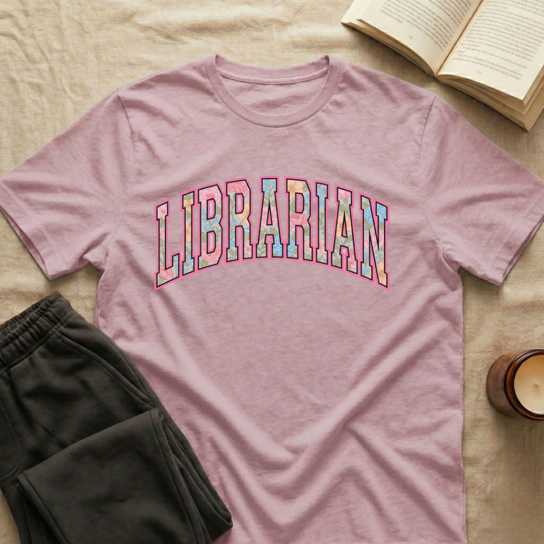 Librarian Floral T-Shirt