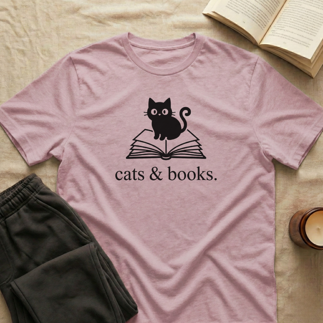 Cats And Books T-Shirt