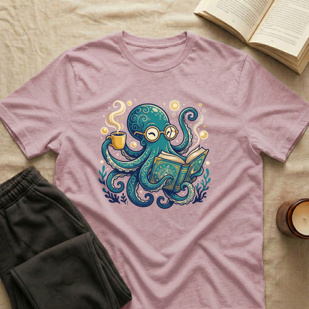 Octopus Reading T-Shirt