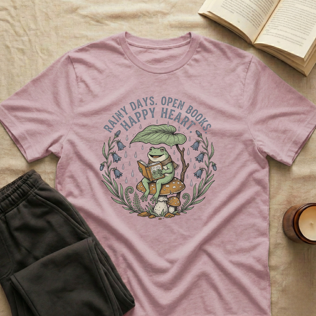 Rainy Days Open Books T-Shirt