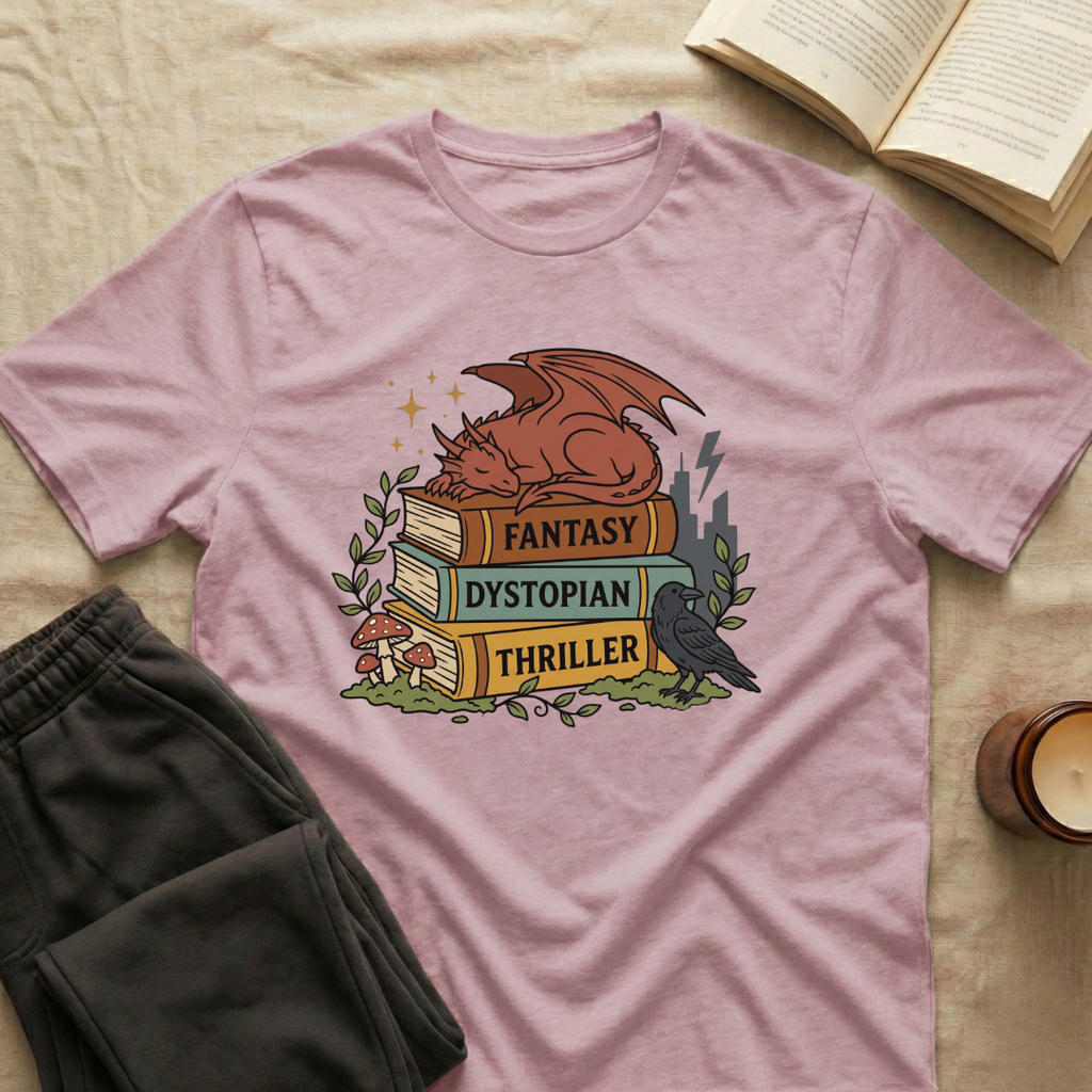 Dragon Sleeping On Books T-Shirt