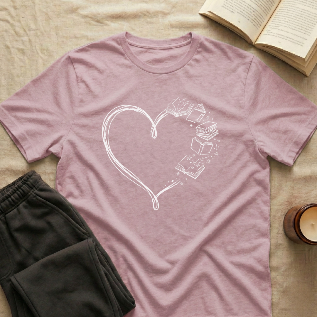 Heart Line Book T-Shirt