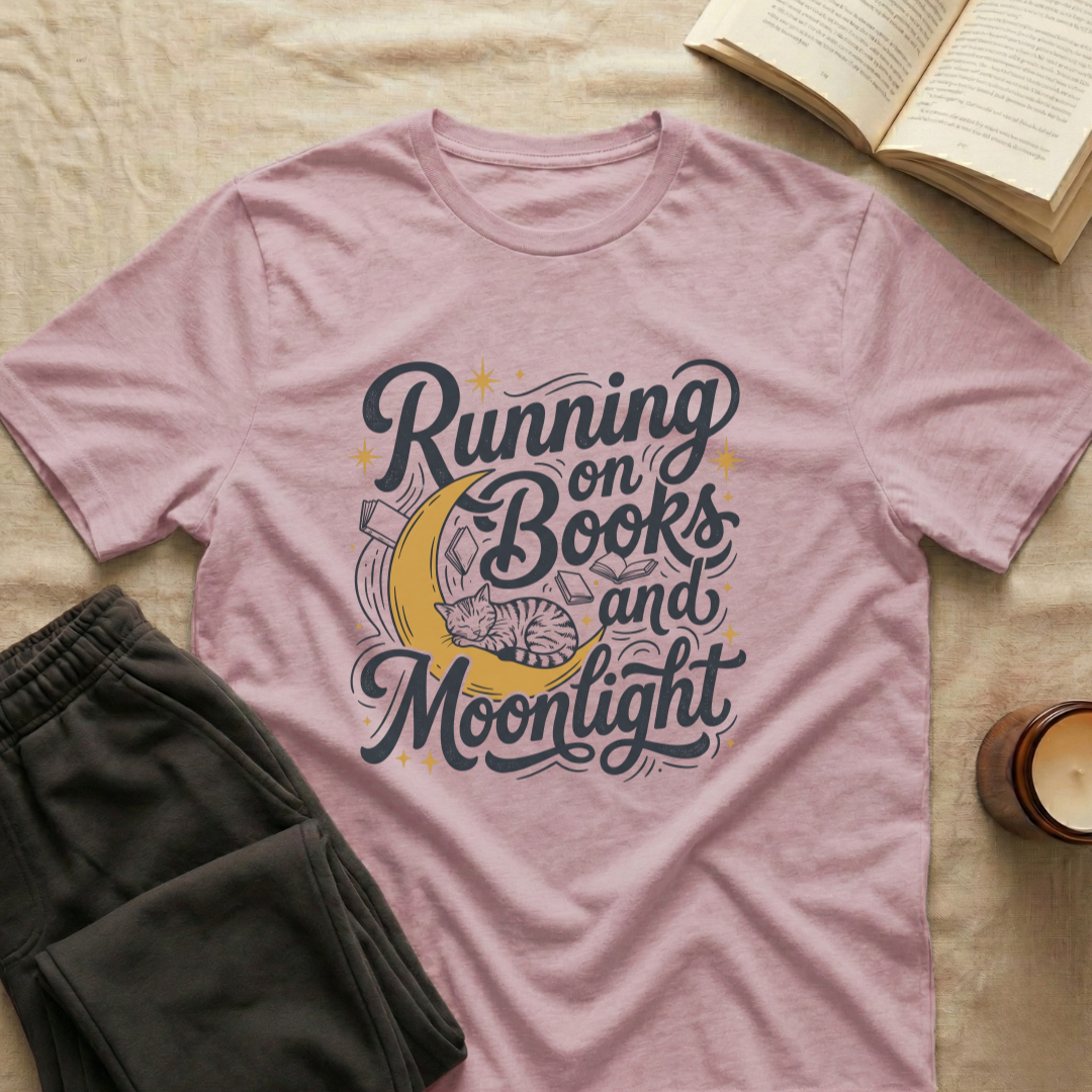 Running On Books And Moonlight T-Shirt