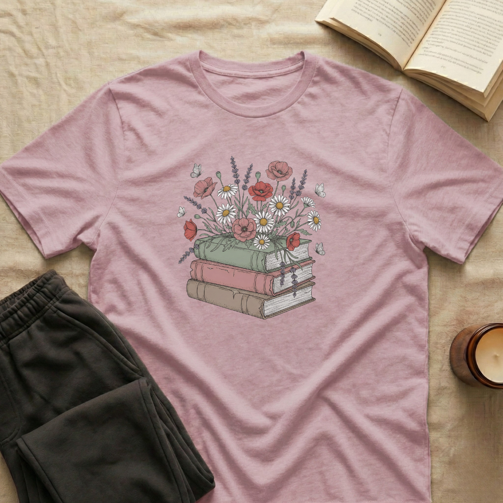 Floral Books T-Shirt