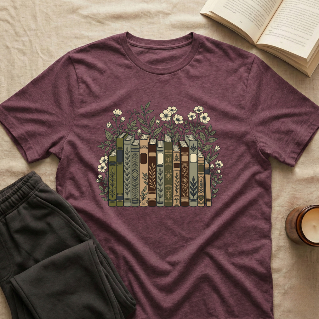 Floral Books T-Shirt