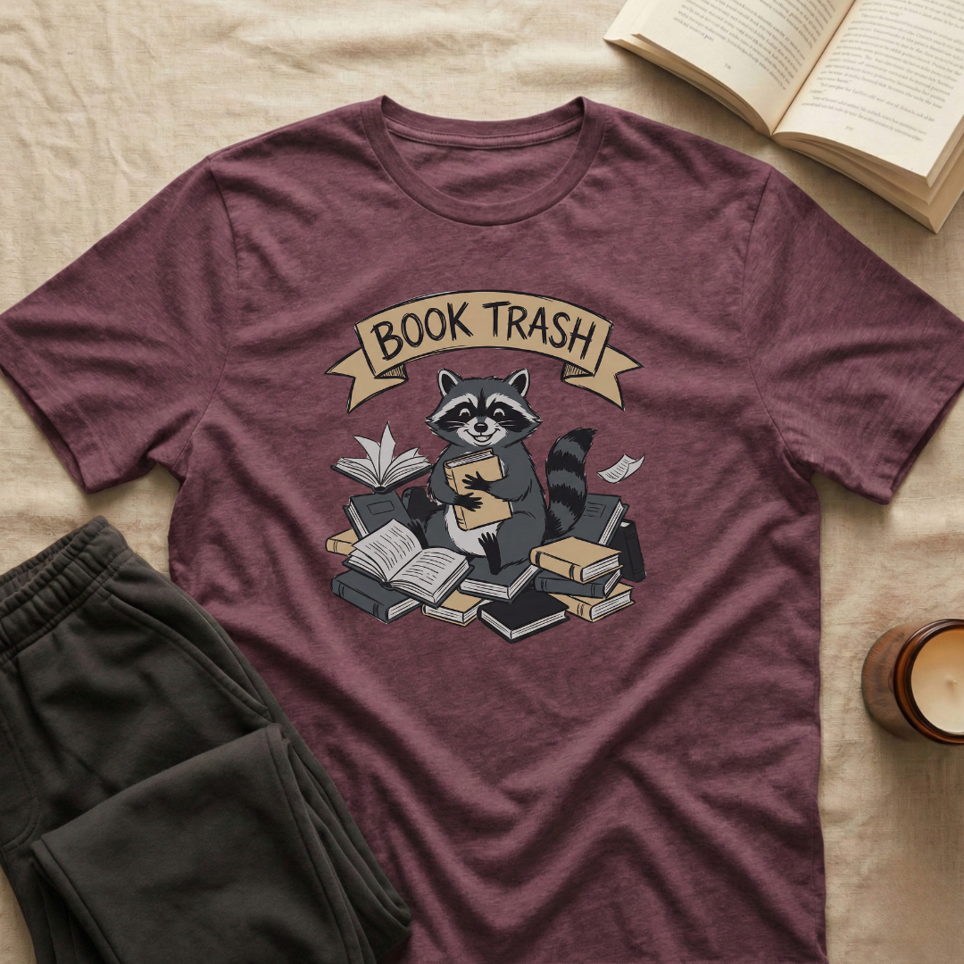 Book Trash Raccoon T-Shirt