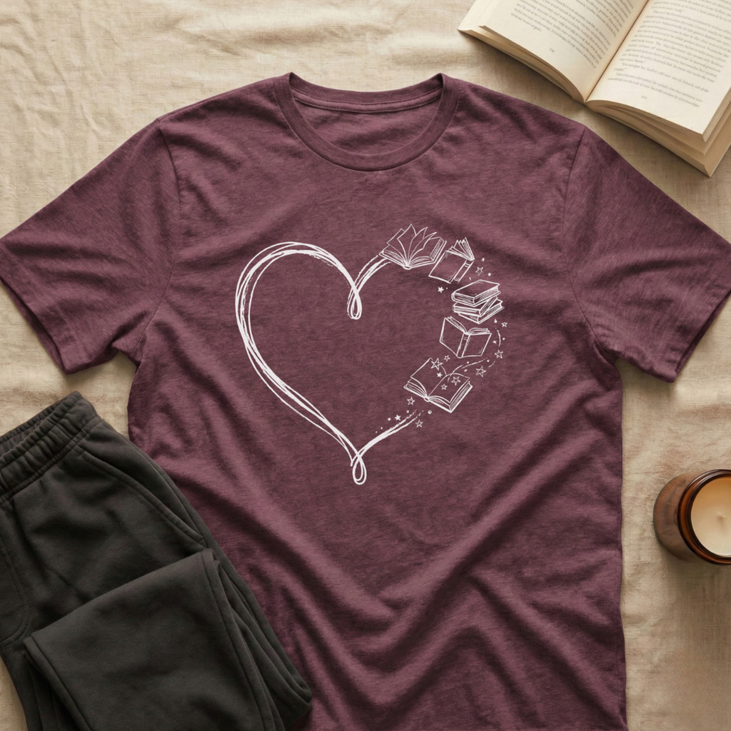 Heart Line Book T-Shirt