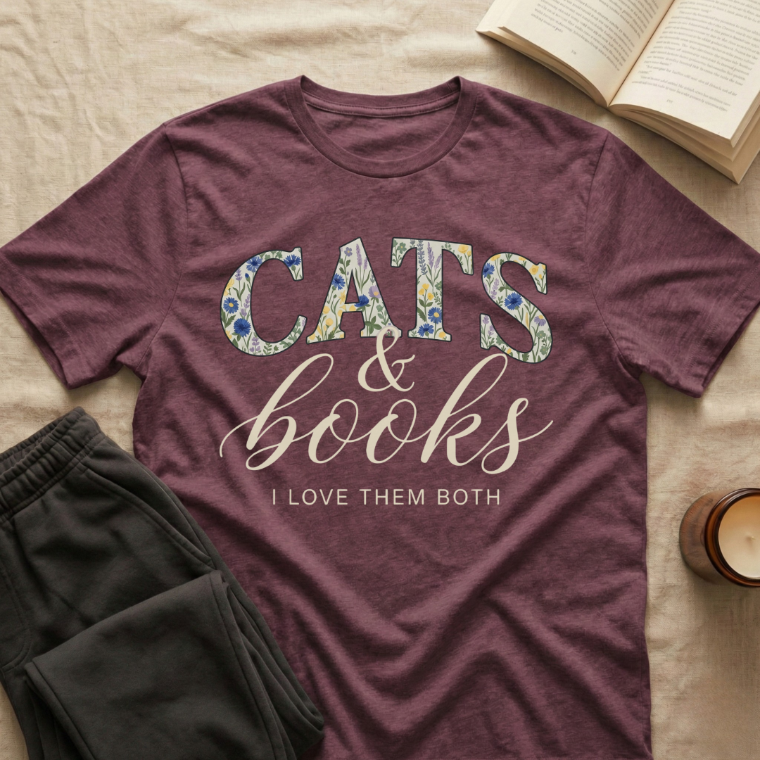 Cats And Books T-Shirt