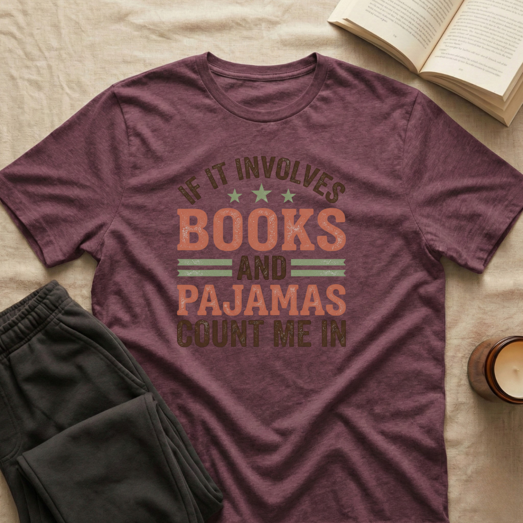If It Involves Books And Pajamas Count Me In T-Shirt