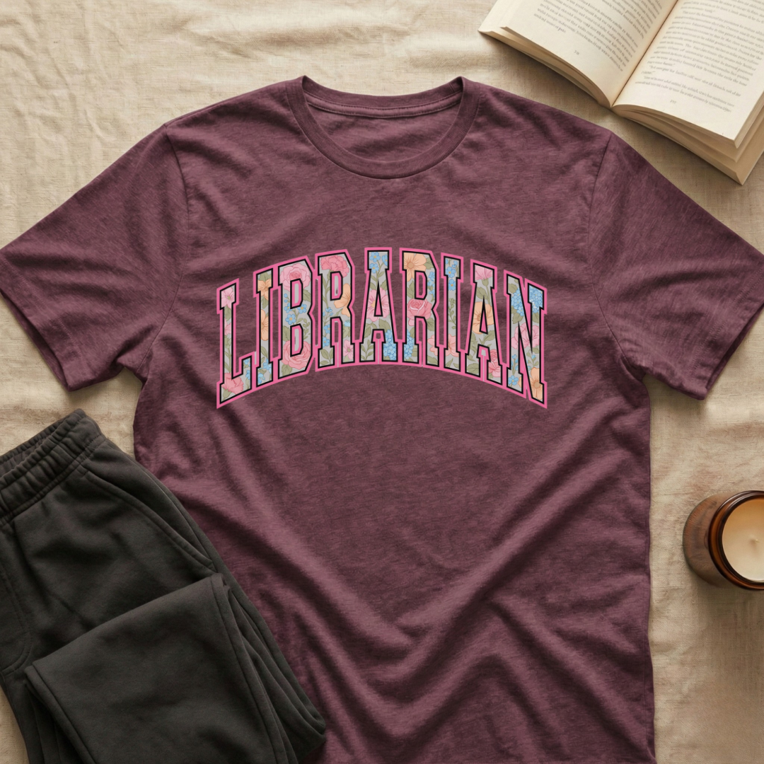 Librarian Floral T-Shirt